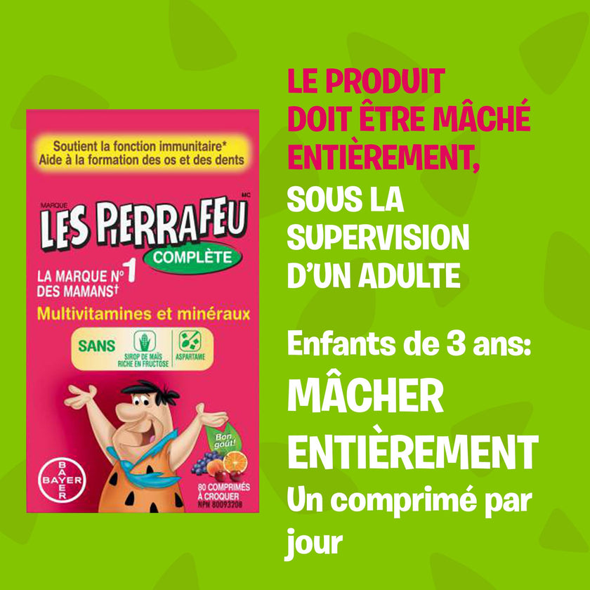 FLINTSTONES Complete Chewable Multivitamin for Kids, Aspartame-Free, with Vitamin A, C6, B12, C, D, e, & Calcium 150 count 🍁 All In One Marketplace Canada