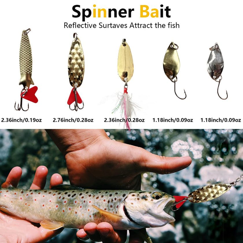 UperUper Fishing Lures Kit Set, Baits Tackle Including Crankbaits, Topwater, Spinnerbaits, Worms, Jigs, Hooks, Tackle Box and More Fishing Gear Lure for Bass Trout 🍁 All In One Marketplace Canada