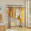 HYSEYY Double Rods Clothing Rack, Rolling Clothes Rack, Metal Garment Rack with 4 Lockable Wheels & Storage Shelf, Sturdy Coat Rack for Bedroom, Laundry, Living Room - 160H x 113W x 42D cm (Black) 🍁 All In One Marketplace Canada