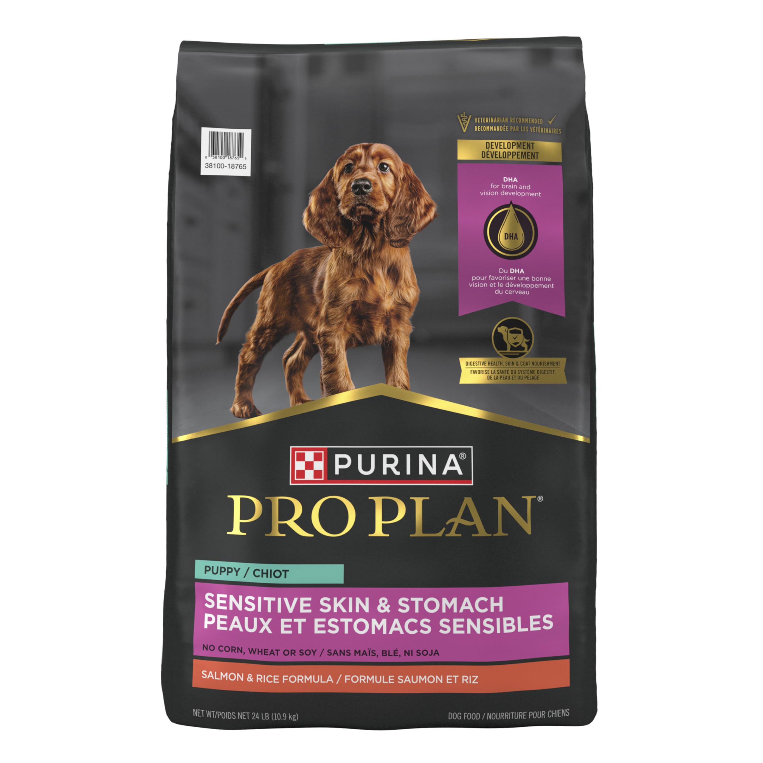 Purina Pro Plan Dry Puppy Food, Development Sensitive Skin & Stomach Salmon & Rice - 10.9 kg Bag (1 Pack) 🍁 All In One Marketplace Canada