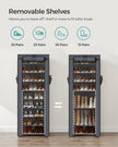 SONGMICS 10-Tier Shoe Rack, Shoe Storage Organizer Cabinet with Dustproof Cover, Free-Standing, for Closet, Entryway, Hold 27-35 Pairs, for Sneakers, High Heels, Gray URXJ10G01 🍁 All In One Marketplace Canada