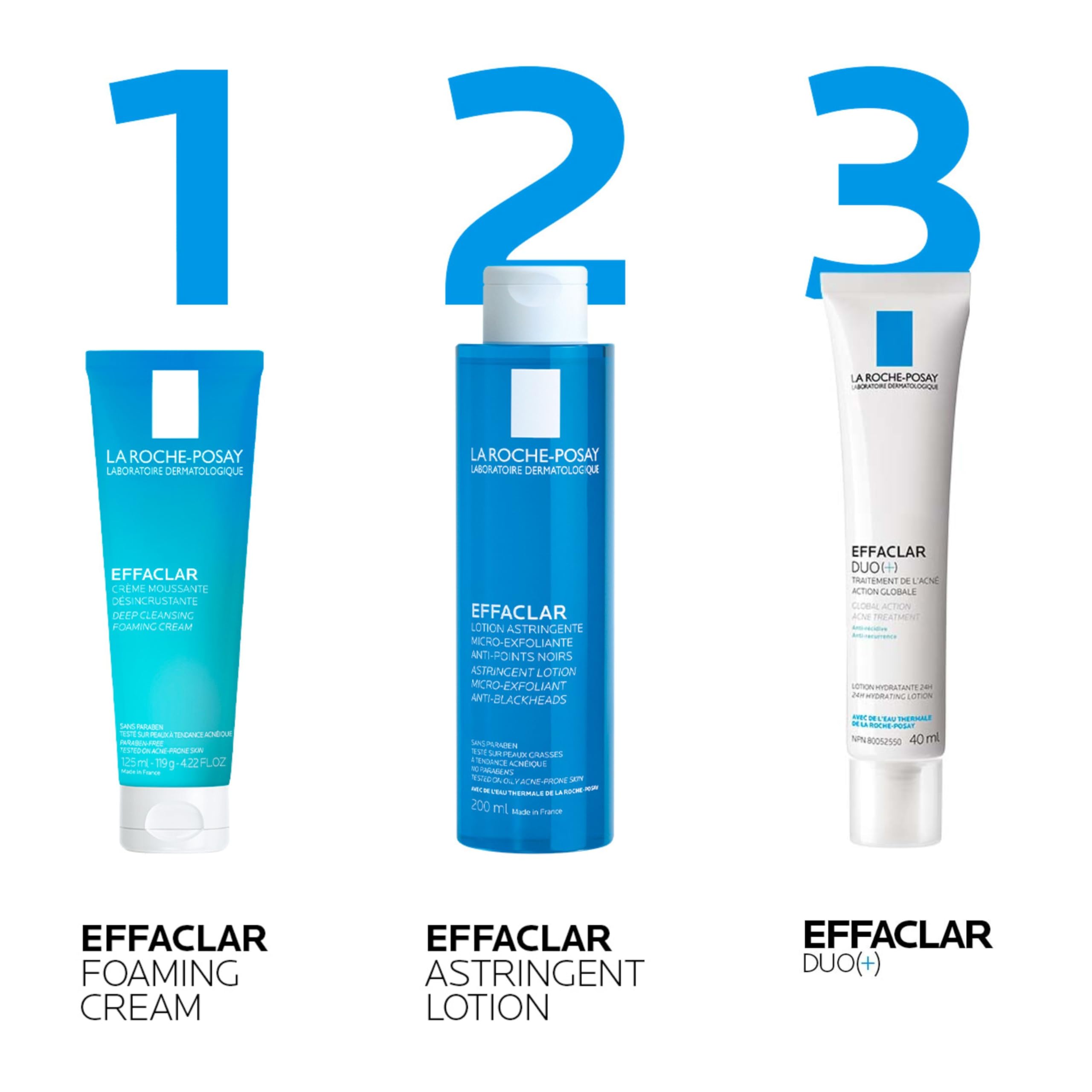 La Roche-Posay Effaclar Daily FOAMING CREAM CLEANSER for Face For Oily to Combination Skin with SALICYLIC ACID and GLYCERIN Sebum and pore minimizer. Paraben-Free, Oil-Free, Alcohol-Free, Non Comedogenic, 125ML 🍁 All In One Marketplace Canada