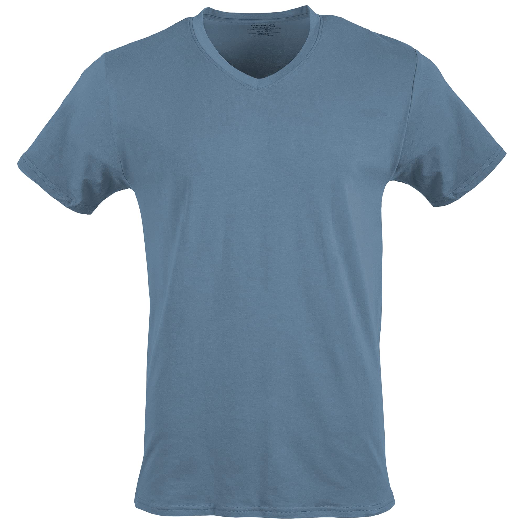 Gildan Men's V-Neck T-Shirts, Multipack, Style G1103, Navy/Heather Navy/Indigo Blue (5-Pack), Large 🍁 All In One Marketplace Canada