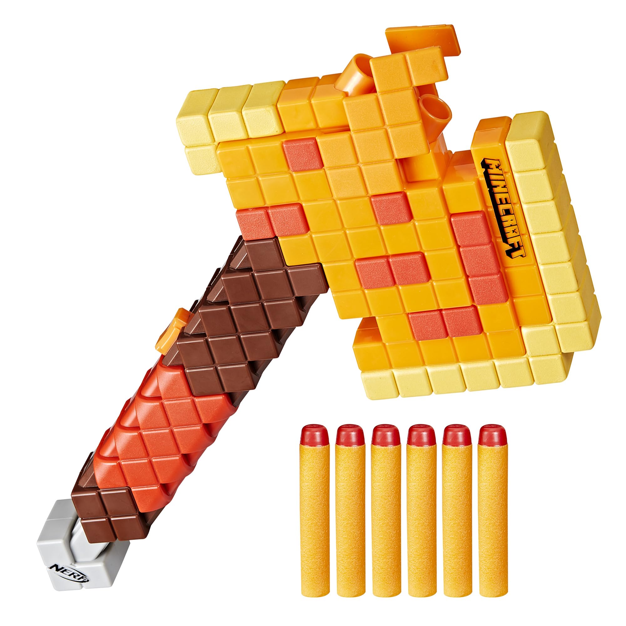 Nerf Minecraft Firebrand, Dart Blasting Axe, 6 Nerf Elite Foam Darts, Design Inspired by Minecraft Axe in The Game, Pull Down Priming, Minecraft Toys 🍁 All In One Marketplace Canada