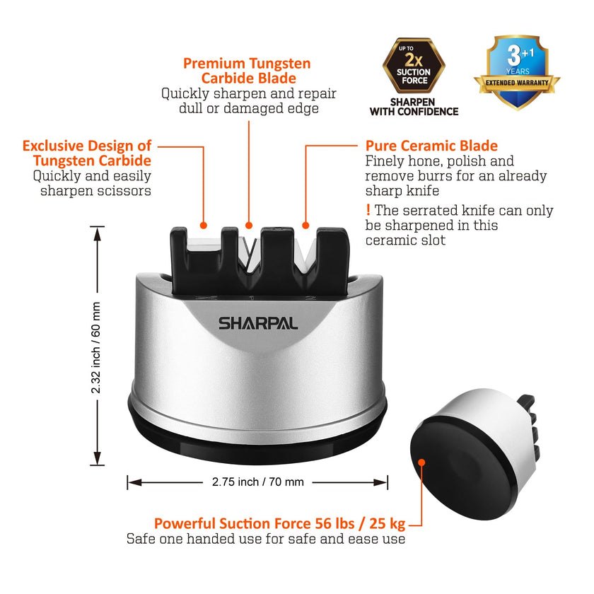 SHARPAL 191H Knife & Scissors Sharpener, Kitchen Chef Sharpening Tool for Straight and Serrated Knives – Repairs, Restores, and Sharpens Blades 🍁 All In One Marketplace Canada