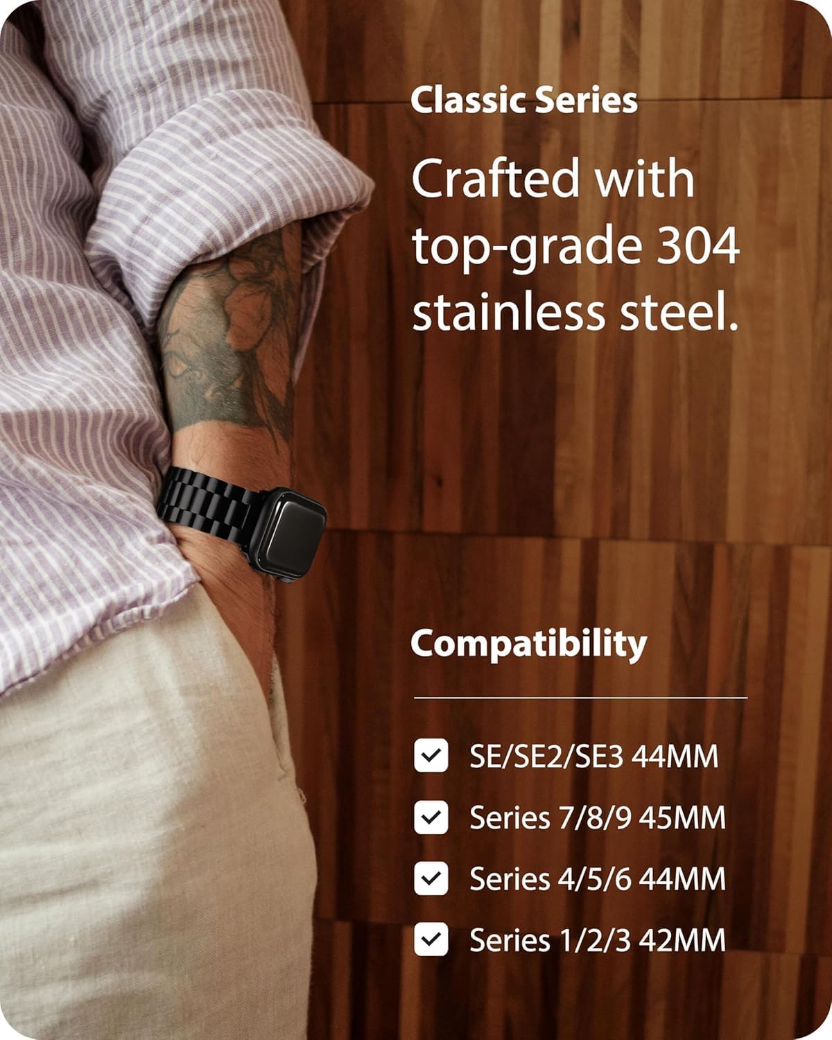 Fullmosa Compatible with Apple Watch Band 45mm 44mm 42mm 46mm 49mm 41mm 40mm 38mm, Stainless Steel Band with Case for iwatch Ultra Series11 10 9 8 7 6 5 4 3 2 1 & SE3/2/1,42mm 44mm 45mm Black 🍁 All In One Marketplace Canada