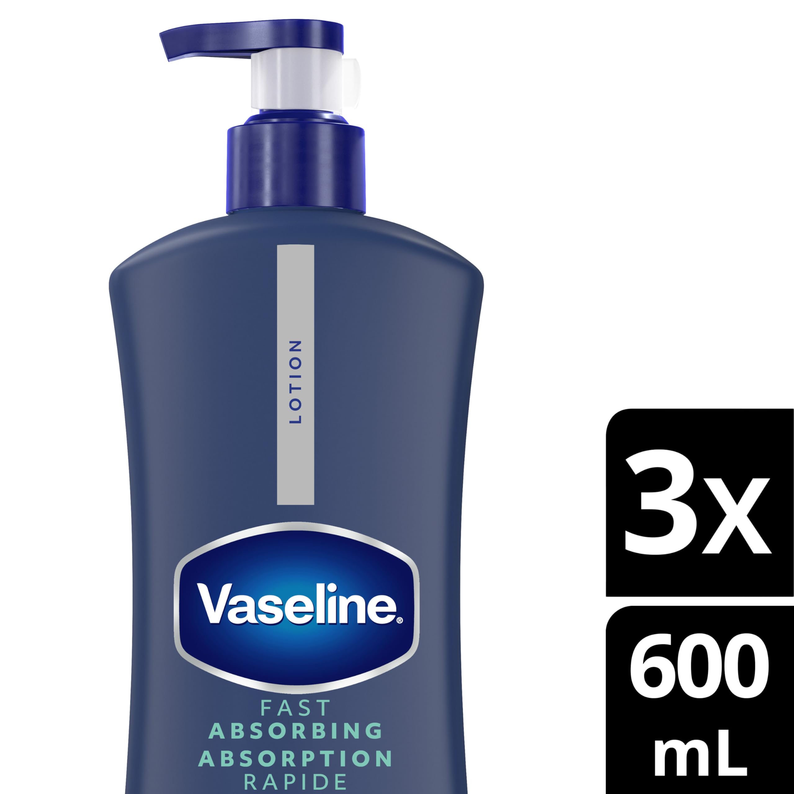 Vaseline Men 3 in 1 Body, Face & Hands Lotion 48 H Dry skin moisturizer, Fast Absorbing with Ultra hydrating lipids, 600 ml (3-pack) 🍁 All In One Marketplace Canada