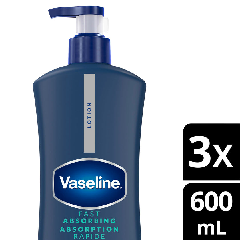 Vaseline Men 3 in 1 Body, Face & Hands Lotion 48 H Dry skin moisturizer, Fast Absorbing with Ultra hydrating lipids, 600 ml (3-pack) 🍁 All In One Marketplace Canada