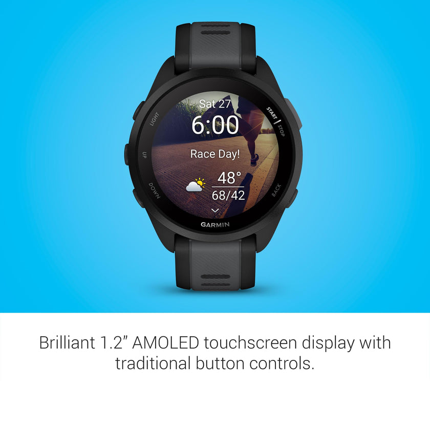 Garmin Forerunner® 165, Running Smartwatch, Colorful AMOLED Display, Training Metrics and Recovery Insights, Black 🍁 All In One Marketplace Canada