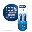 Oral-B iO Genuine Ultimate Clean Replacement Brush Heads, Black, 2ct Refills, 6 Month Supply, Compatible Exclusively with Oral-B iO Electric Toothbrushes, Not Compatible with any Other Series Including: Pro, Vitality, Smart, or Genius