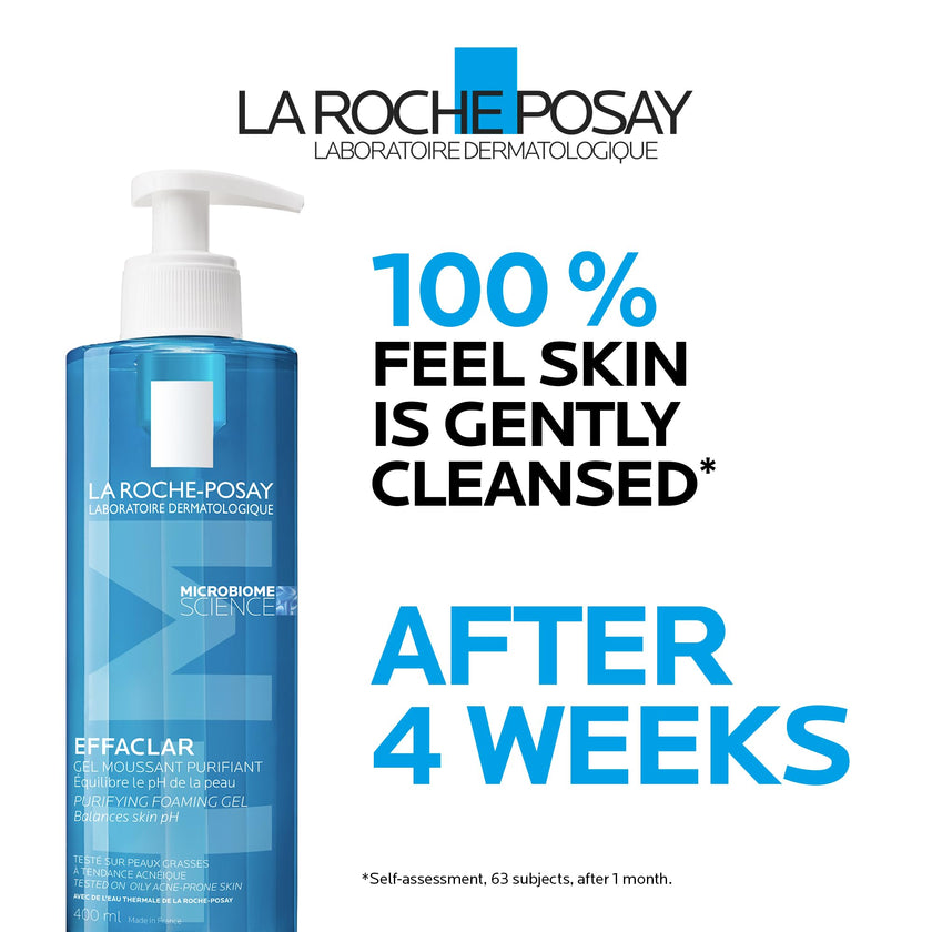 La Roche Posay Face Wash Gel Cleanser, Effaclar Gentle Purifying Foaming Gel for Oily and Sensitive Acne-Prone Skin. Alcohol-free, Soap-Free, Paraben-free, Non-Comedogenic, 400mL 🍁 All In One Marketplace Canada