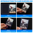 ZENOWICK 200 Packs Card Sleeves Hard, Top Loaders for Cards 3
