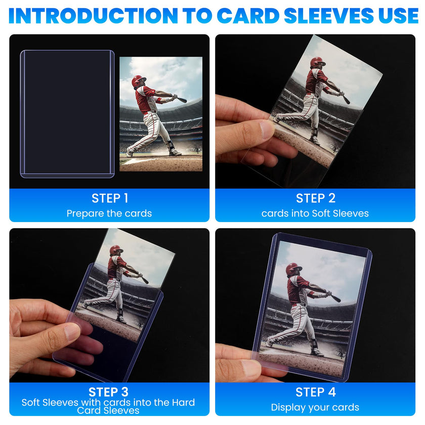 ZENOWICK 200 Packs Card Sleeves Hard, Top Loaders for Cards 3
