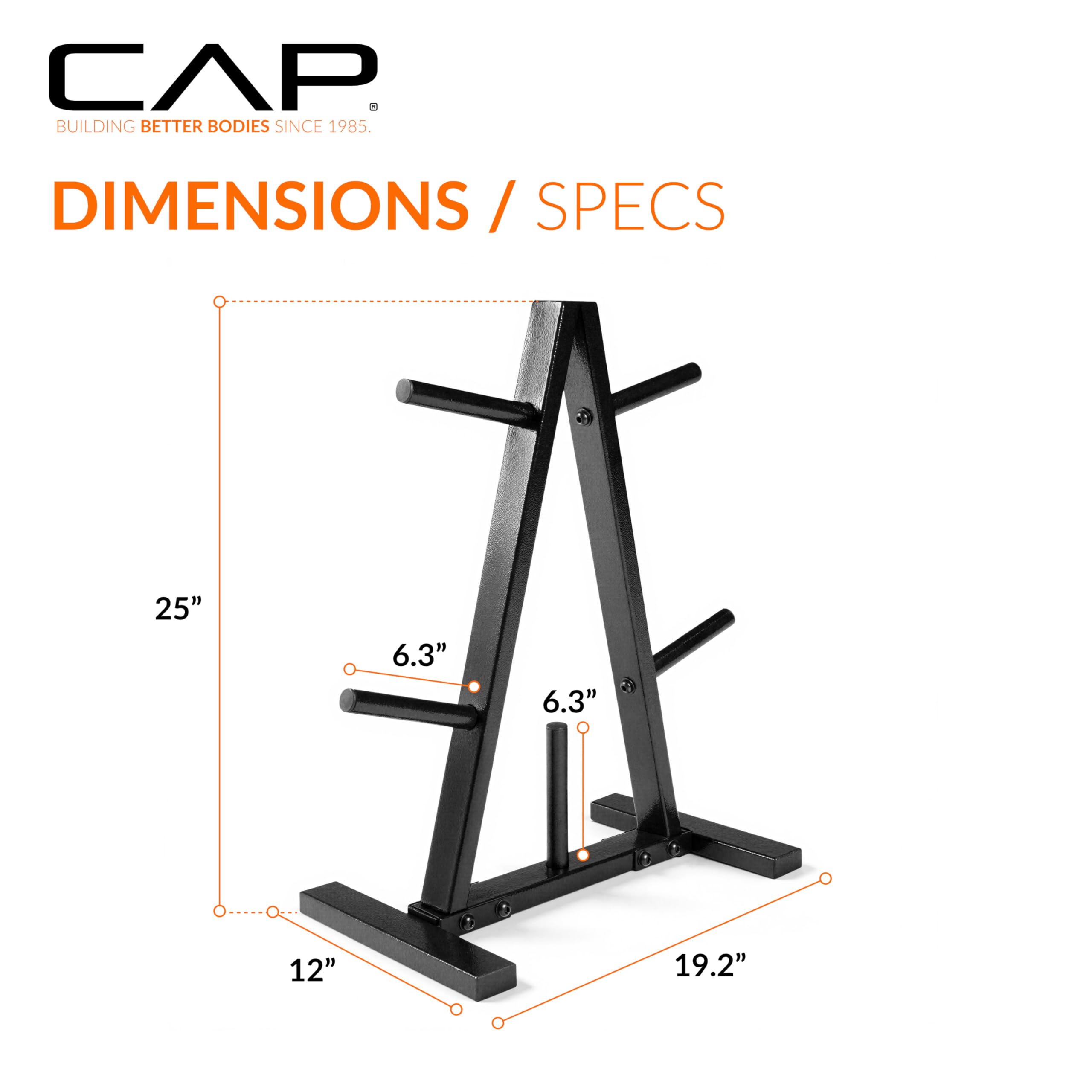CAP Barbell 1-Inch Standard Weight Plate Rack | Black 🍁 All In One Marketplace Canada