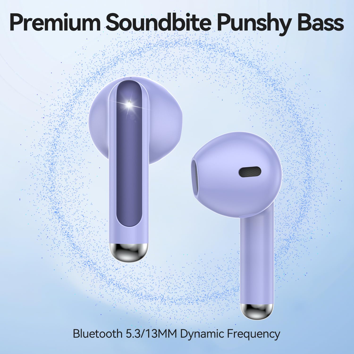 Wireless Earbuds, Bluetooth 5.4 in-Ear Headphones Wireless Bluetooth with ENC 4 Mics, Bluetooth Earbuds 50 Hour Noise-Cancelling Ear Buds with LED Indicator, IPX7 Waterproof for Sports/Work Purple 🍁 All In One Marketplace Canada