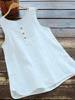 Women's Sleeveless Linen Vest Top – Loose Casual Summer Blouse