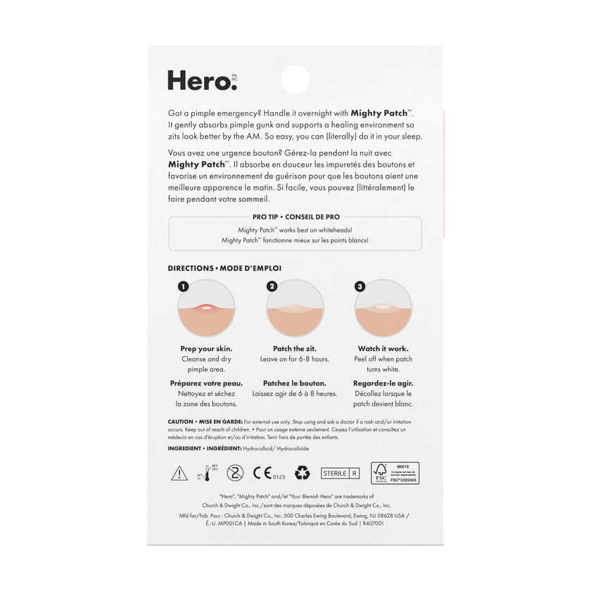 Hero Cosmetics Mighty Patch Original – Hydrocolloid Patch for Pimples, Overnight Acne Blemish & Zit Stickers for Sensitive Skin, 36 Count 🍁 All In One Marketplace Canada