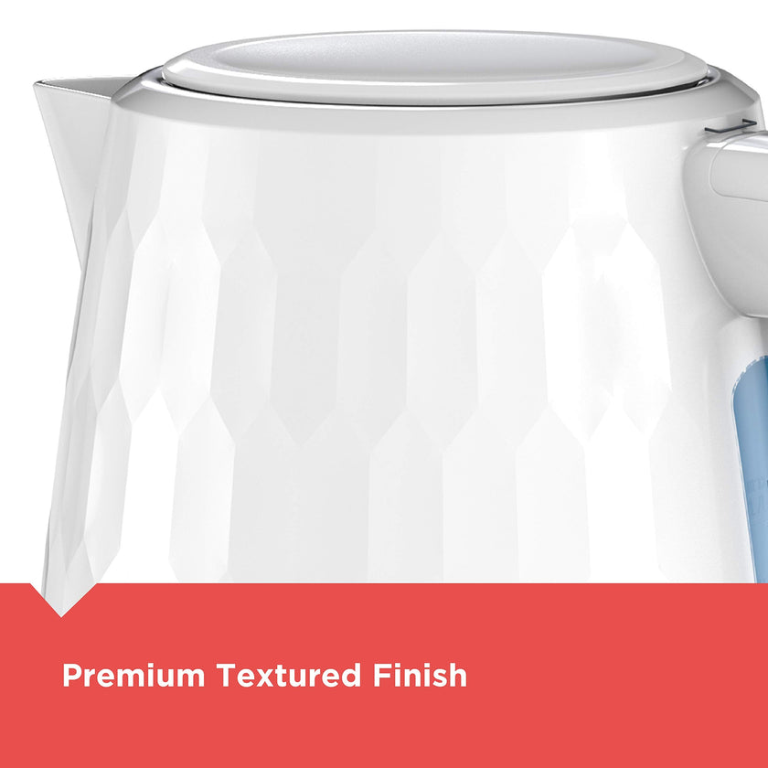 BLACK+DECKER Honeycomb Collection Rapid Boil 1.7L Electric Cordless Kettle with Premium Textured Finish, White, KE1560W 🍁 All In One Marketplace Canada