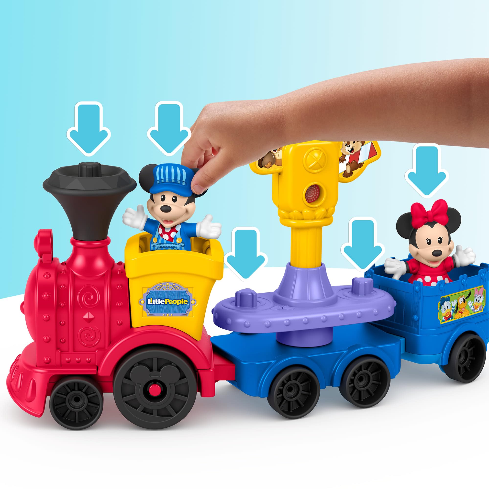 Fisher-Price Little People Toddler Toy Disney Jr Mickey & Minnie Musical Train with 2 Figures for Pretend Play Kids Ages 18+ Months 🍁 All In One Marketplace Canada