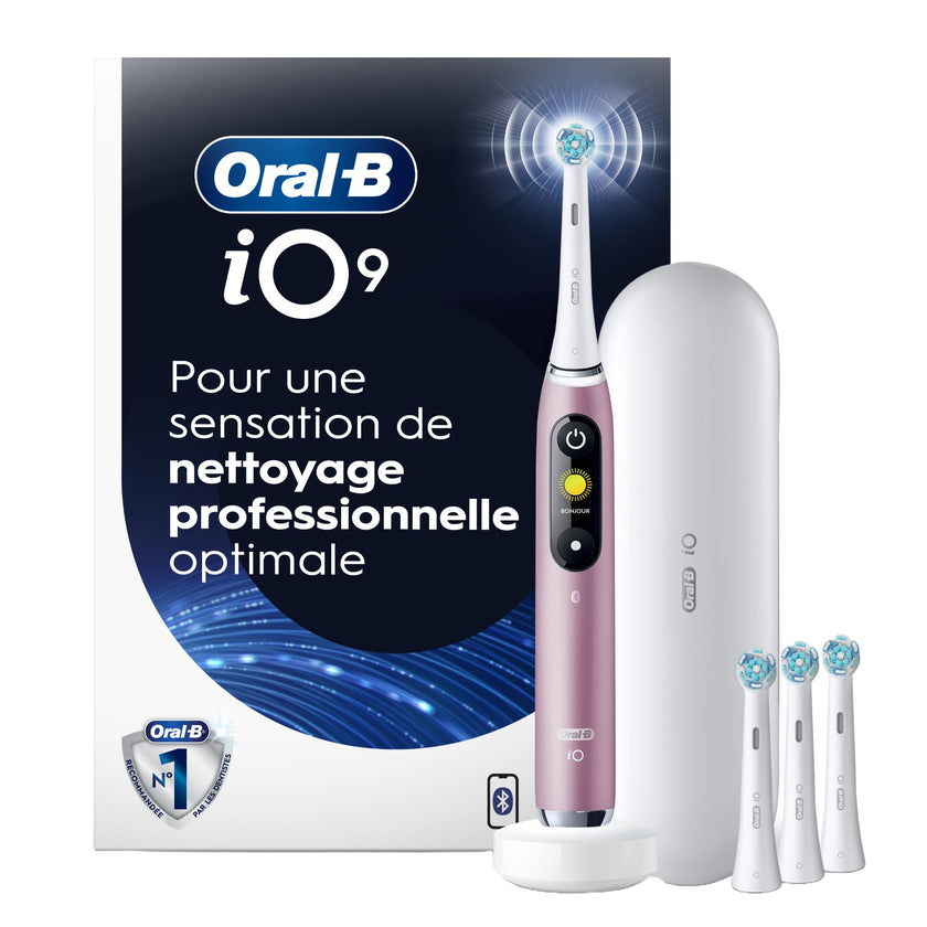 Oral-B iO Series 9 Electric Toothbrush with 4 Oral-B Replacement Brush Heads, Rose Quartz 🍁 All In One Marketplace Canada