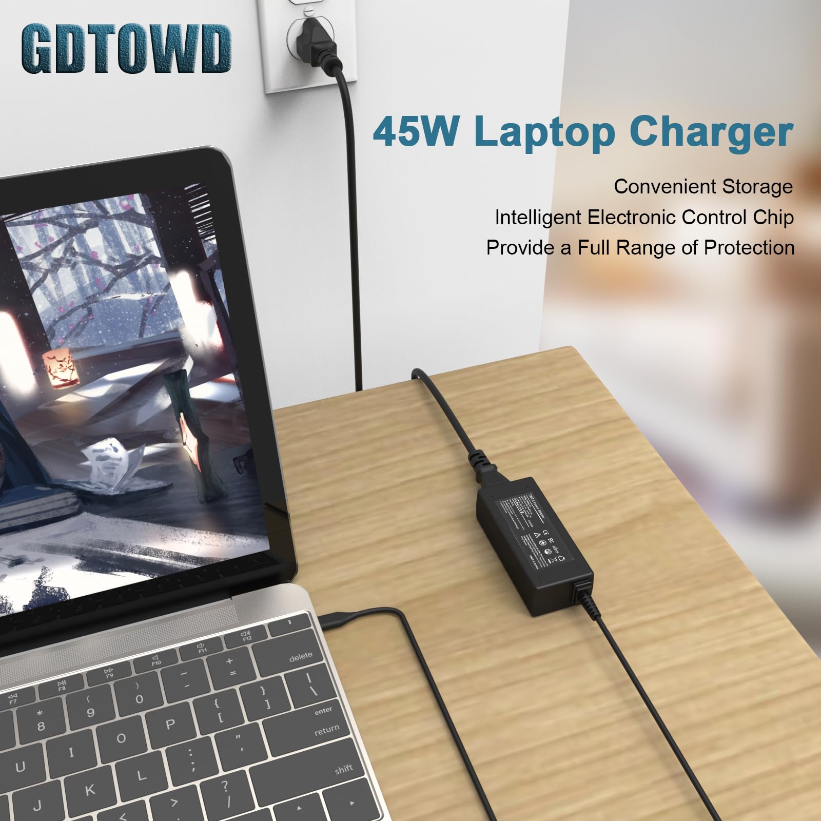 GDTOWD Universal 45W USB C Chromebook Charger Compatible with HP Acer Lenovo Asus Samsung Dell Google,Chromebook Laptop Type C AC Adapter Fast Charging 🍁 All In One Marketplace Canada