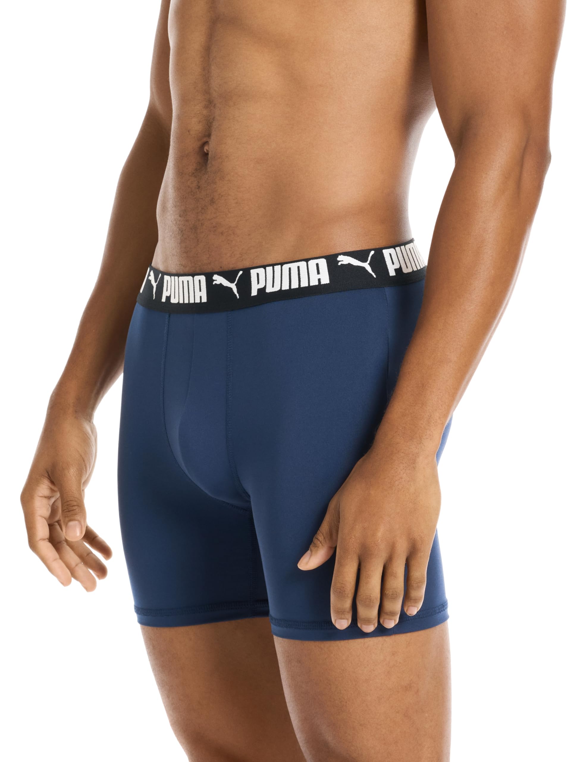 Puma Men's 4 Pack Active Stretch Boxer Briefs, Blue/Black/Gray, X-Large 🍁 All In One Marketplace Canada