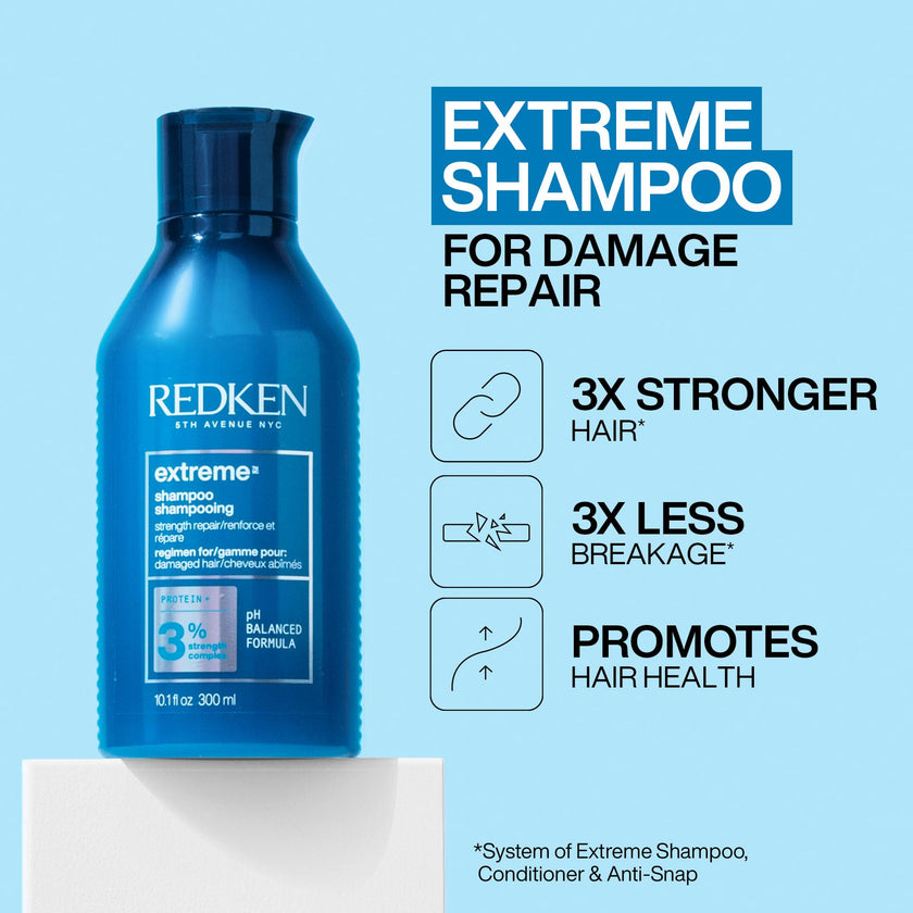 Redken Extreme Shampoo For Dry Damaged Hair, Infused With Proteins to Strengthen And Repair, Prevent Breakage, 300ml 🍁 All In One Marketplace Canada