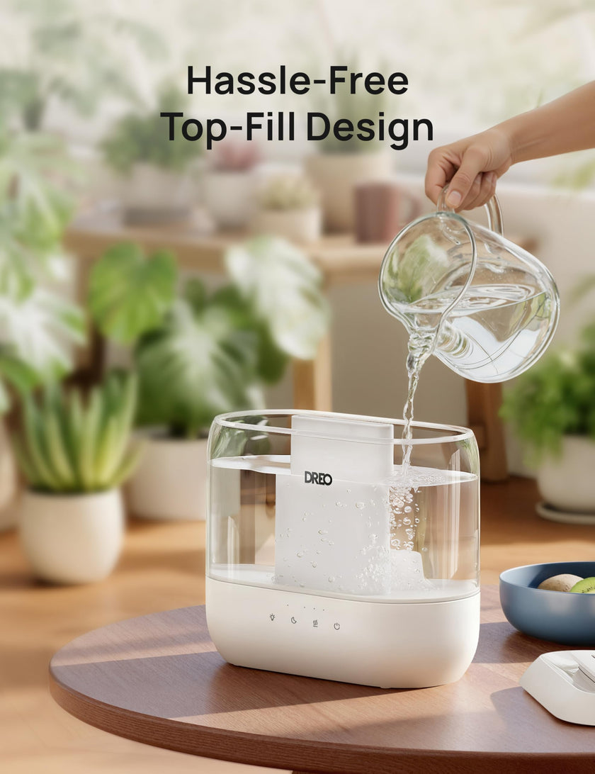 DREO Humidifiers for Bedroom, 4L Top Fill for Large Room, 36H Runtime [Ultra-Strong Mist Output] Quiet Cool Mist Air Humidifier for Baby Nursery, Plants, Indoor, Night Light, Easy to Clean 🍁 All In One Marketplace Canada