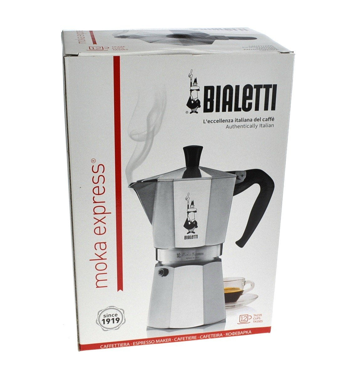 BIALETTI - Moka Express: Iconic Stovetop Espresso Maker, Makes Real Italian Coffee, Moka Pot 12 Cups (22 Oz - 670 Ml), Aluminium, Silver 🍁 All In One Marketplace Canada
