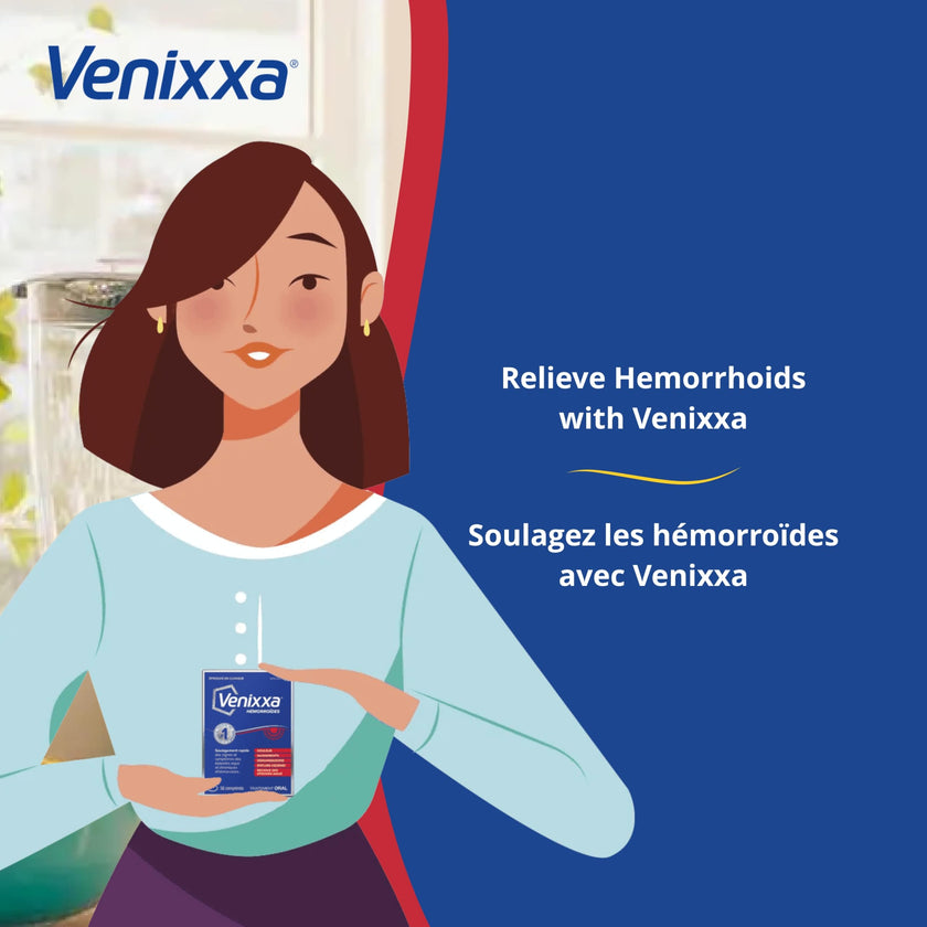 Venixxa Hemorrhoid Oral Treatment, Clinically Proven to Relieve Pain, Bleeding and Itching Associated with Hemorrhoids, 36 Tablets 🍁 All In One Marketplace Canada