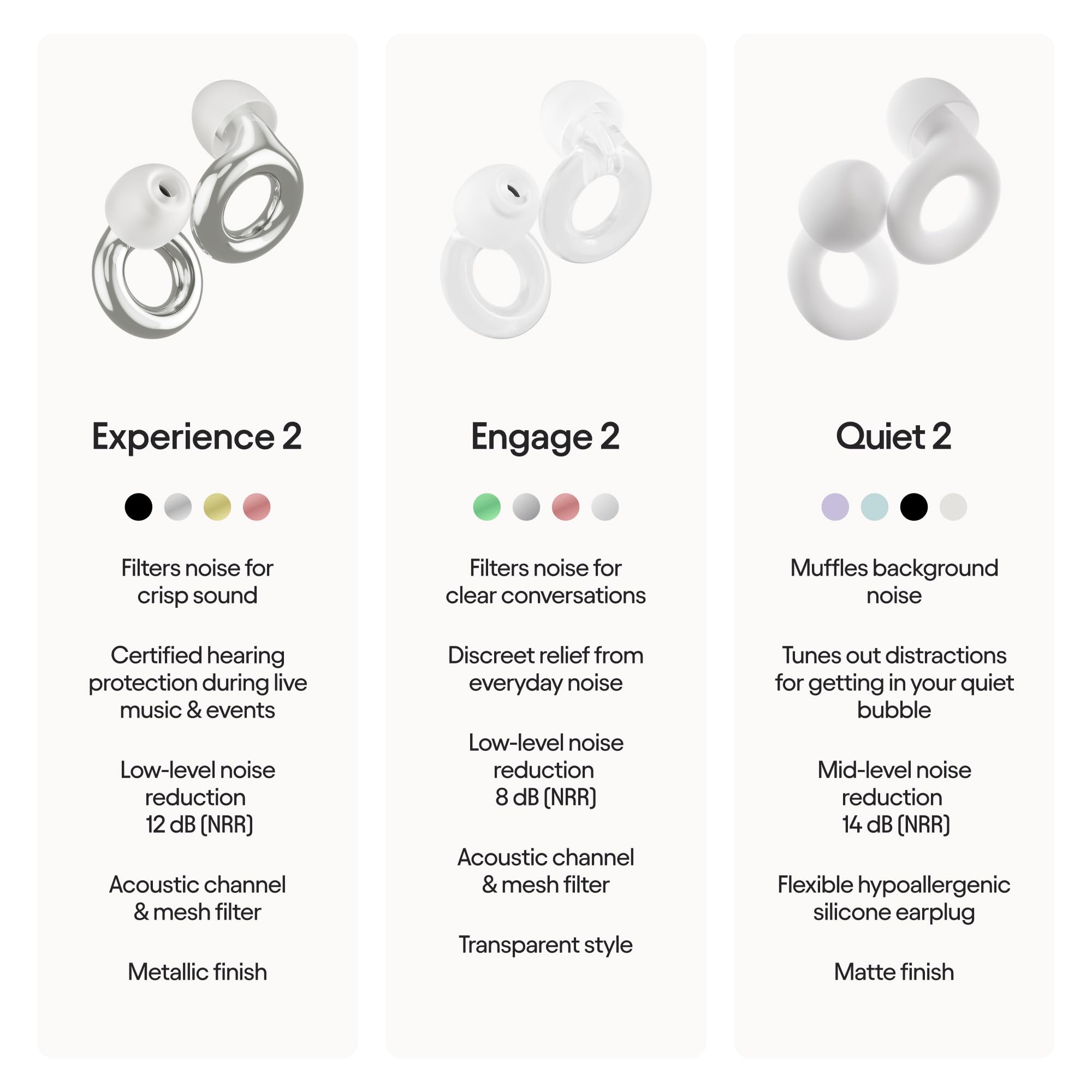 Loop Experience 2 Ear Plugs – Stylish Certified Hearing Protection for Concerts & Festivals, Live Events, Musicians, Sports, DJs and Nightlife – 17dB Noise Reduction Earplugs (High-Fidelity) 🍁 All In One Marketplace Canada