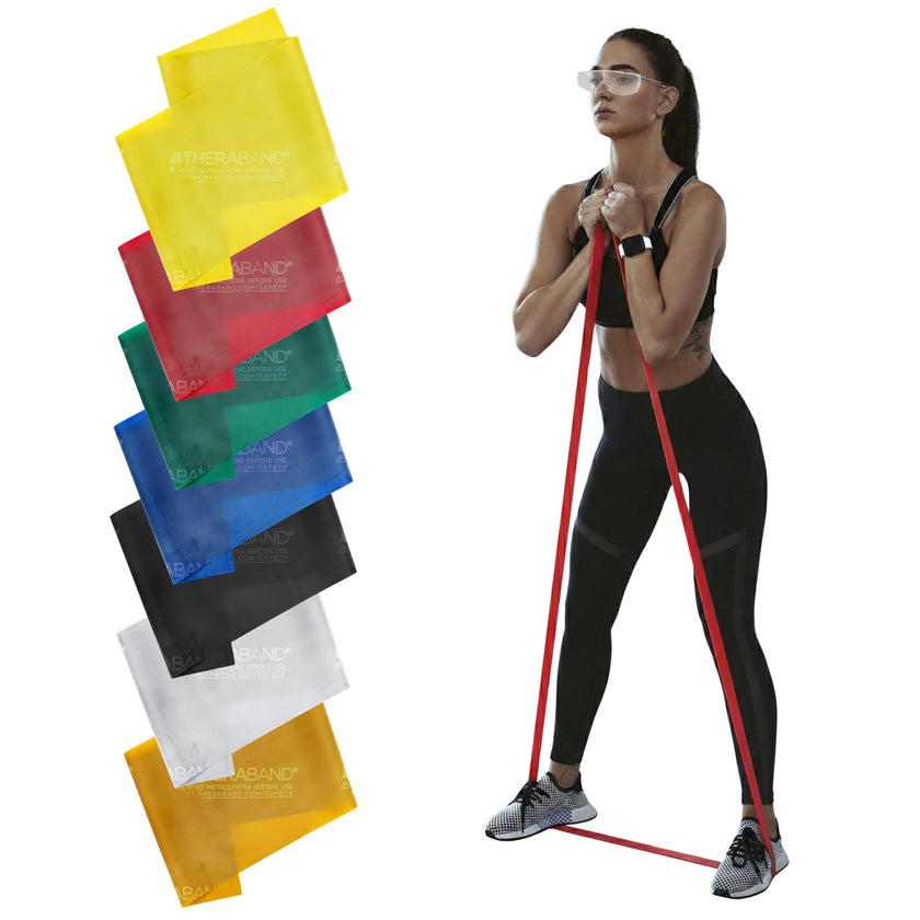 THERABAND Resistance Bands Set, 7 Pack 6 ft Exercise Bands, Light to Extra Heavy Levels 1–7, Latex Stretch Bands for Strength Training, Pilates, Mobility & Full Body Home Workouts 🍁 All In One Marketplace Canada