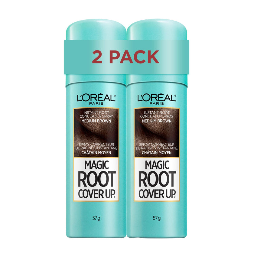 L'Oréal Paris Magic Root Cover Up Root Touch Up, Medium Brown Blonde Hair Dye, Root Touch Up Spray for Thinning Hair, Temporary Hair Dye, Grey Coverage, Pack of 2 🍁 All In One Marketplace Canada