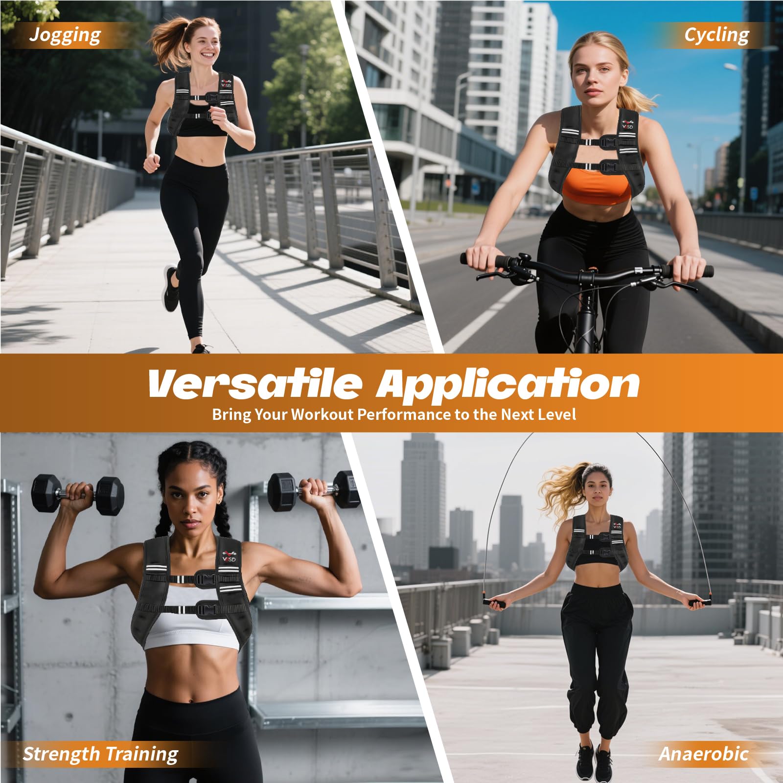 VBSD Weighted Vest Woman 16LB Weight Vest for Women Men Body Weight Vests for Walking Strength Training Running Workout Jogging Fitness Black 🍁 All In One Marketplace Canada