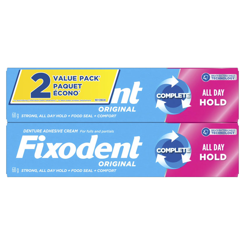Fixodent Original Secure Denture Adhesive, 136 g Total (2 Count of 68 g Each) 🍁 All In One Marketplace Canada