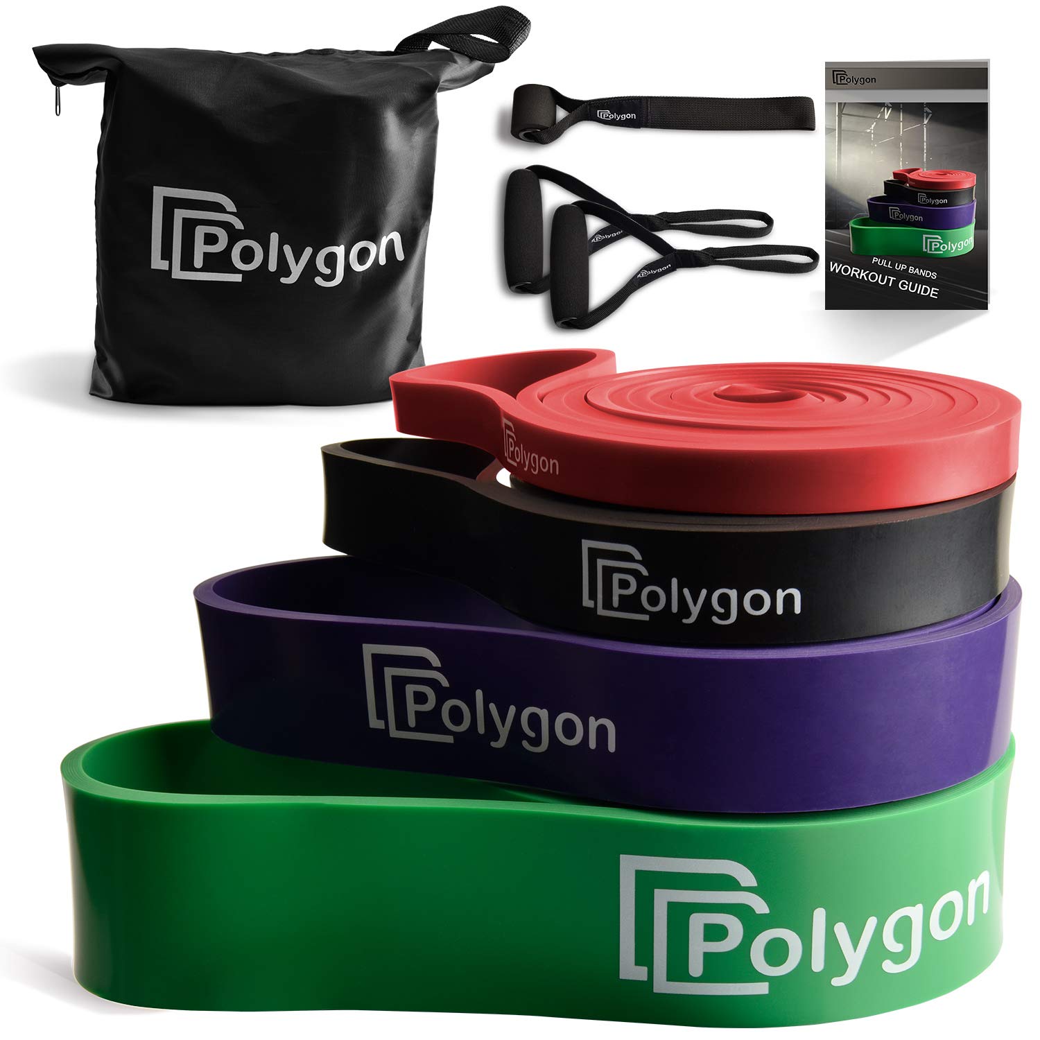 Polygon Pull Up Assist Resistance Exercise Bands, Heavy Duty Assistance Loop Mobility Band, for Body Stretching, Muscle Toning, Powerlifting, Resistance Training, Physical Therapy, Home Workouts(Set) 🍁 All In One Marketplace Canada