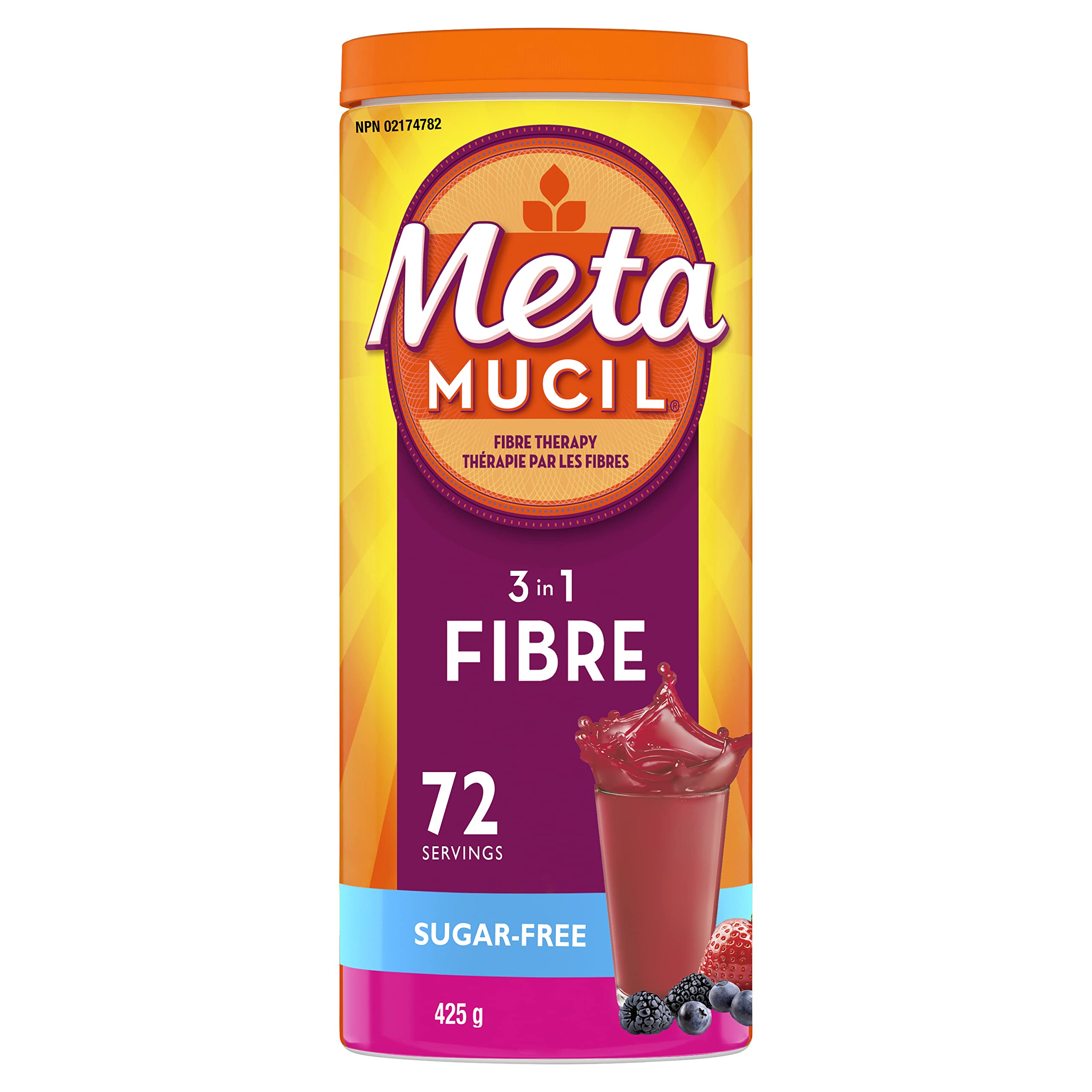Metamucil, Daily Psyllium Husk Powder Supplement, Sugar-Free, 4-in-1 Fibre for Digestive Health, Berry Smooth Flavored Drink, 72 Servings 🍁 All In One Marketplace Canada