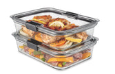 Rubbermaid 2118315 Brilliance Glass Storage 8-Cup Food Containers with Lids, 2-Pack (4 Pieces Total), BPA Free and Leak Proof, Large, Clear 🍁 All In One Marketplace Canada