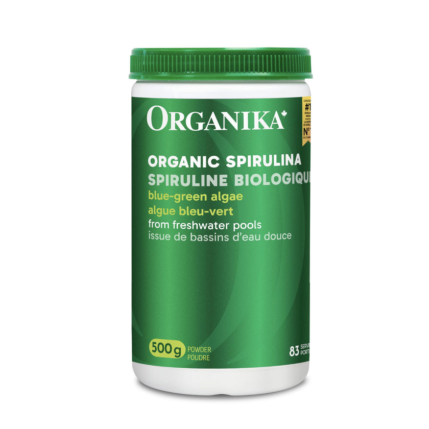Organika Canadian-Made Certified Organic Spirulina Powder- Superfood, 3rd Party Tested, Pristine Sourcing, Vegan- 500g 🍁 All In One Marketplace Canada
