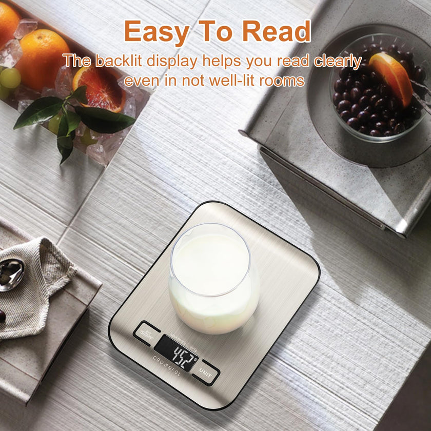 CROWNFUL Food Scale, 11lb Digital Kitchen Scales Weight Ounces and Grams for Cooking and Baking, 6 Units with Tare Function (Battery Included) 🍁 All In One Marketplace Canada