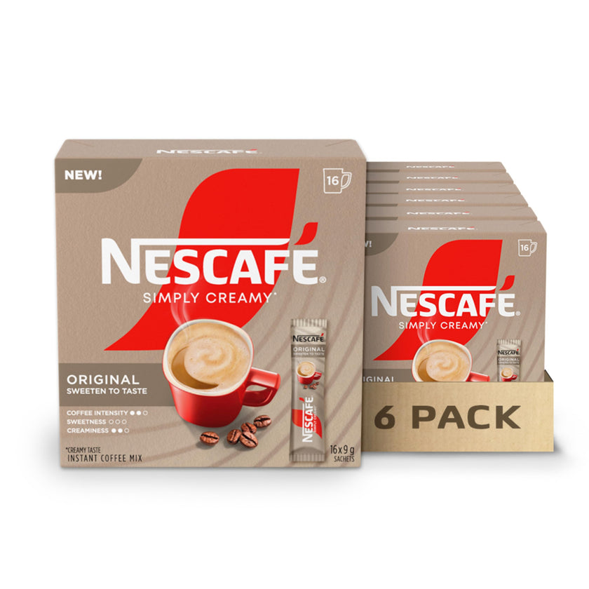 NESCAFE Simply Creamy Instant Coffee, Includes Creamer, Single Serve Sachets, 6 Boxes, 0.9 kg 🍁 All In One Marketplace Canada