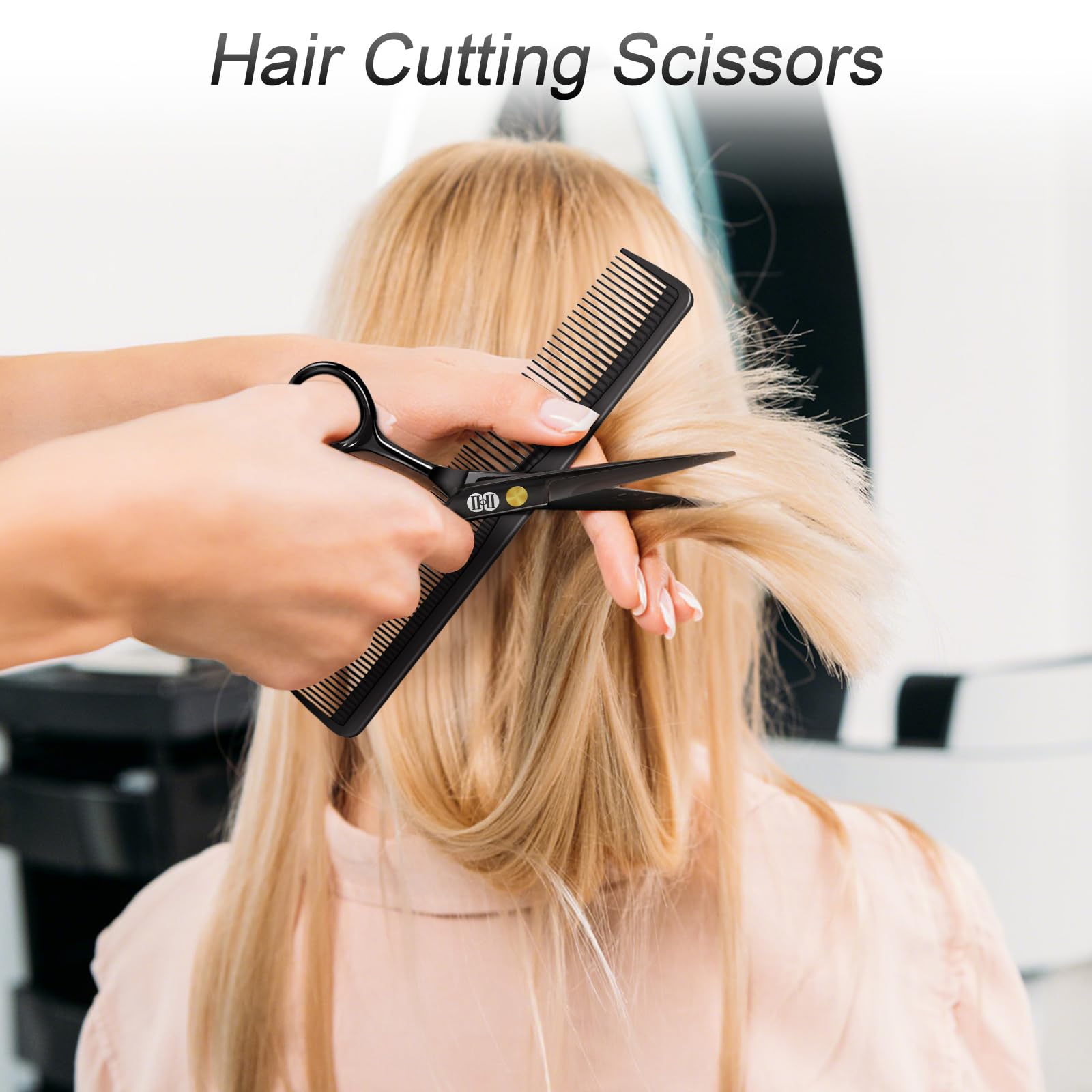 CIICII Hair Cutting Scissors Shears Kit, Professional Barber Haircut Scissors Set (6.7 Inch Hair Beard Hairdressing Trimming Haircutting Thinning Shears) for Men Women Hairdresser Home Salon (Black) 🍁 All In One Marketplace Canada