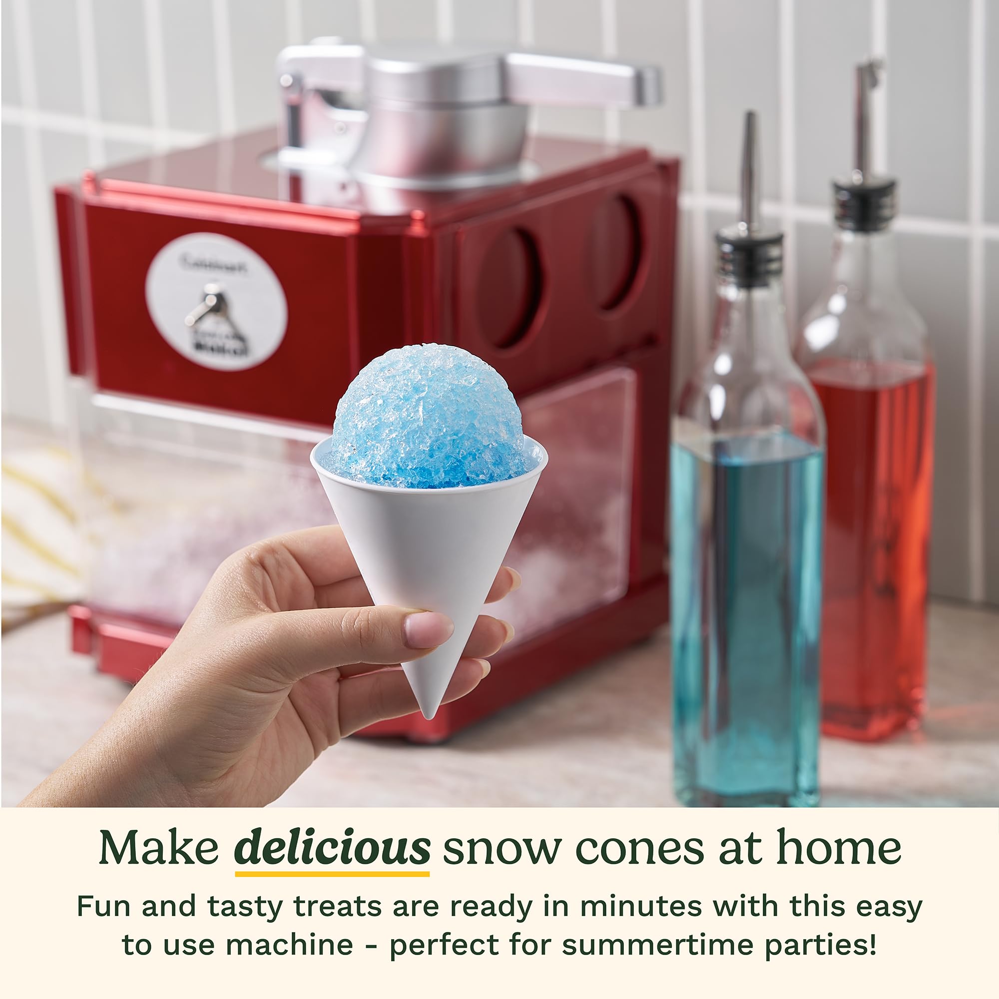 Cuisinart Snow Cone Machine, Home Shaved Ice Maker for Snow Cones, Snow Cone Maker with Reuseable Paper Cups, Makes 5 Icy Cones for Slushies, Frozen Drinks (SCM-10P1C) 🍁 All In One Marketplace Canada