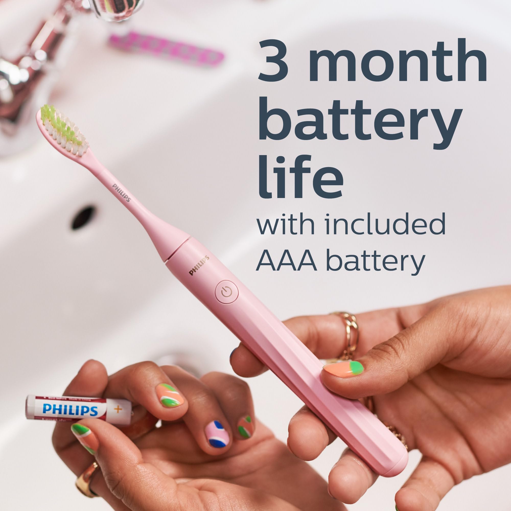 Philips One by Sonicare Battery Electric Toothbrush, Pink, HY1100/06 🍁 All In One Marketplace Canada