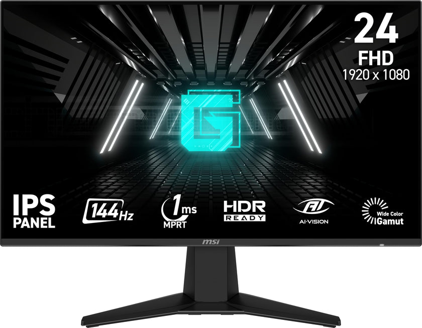 MSI G242L E14 24-inch 1920 x 1080 (FHD) Gaming Monitor, 144Hz, Adaptive-Synch, HDMI, DisplayPort, VESA Mountable, Tilt, Height Adjustable, Speaker, 1ms, Black 🍁 All In One Marketplace Canada