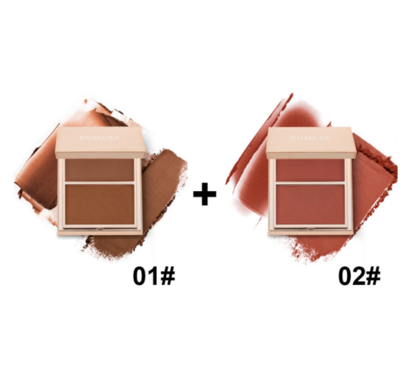 PHOFAY Double-Take Cream & Powder Blush Duo – Multi-Colour Blush & Contour Set