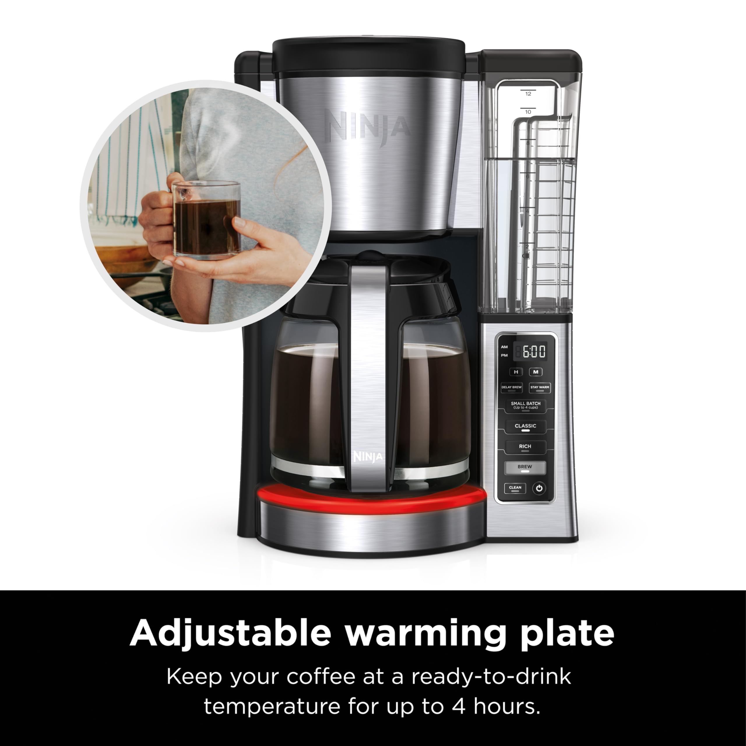 Ninja 12-Cup Programmable Coffee Maker with Glass Carafe – Classic & Rich Brew Styles, Delay Brew & Removable 60oz Water Reservoir, Black/Stainless Steel, CE250C (Canadian Version) 🍁 All In One Marketplace Canada