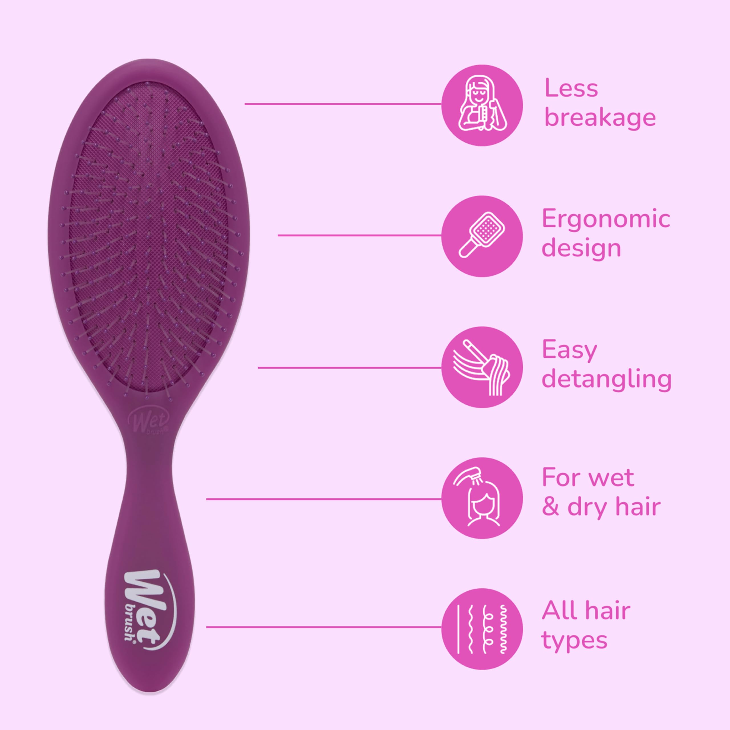 Wet Brush Original Detangler Hair Brush, Pink and Purple - 2 Piece Bundle 🍁 All In One Marketplace Canada