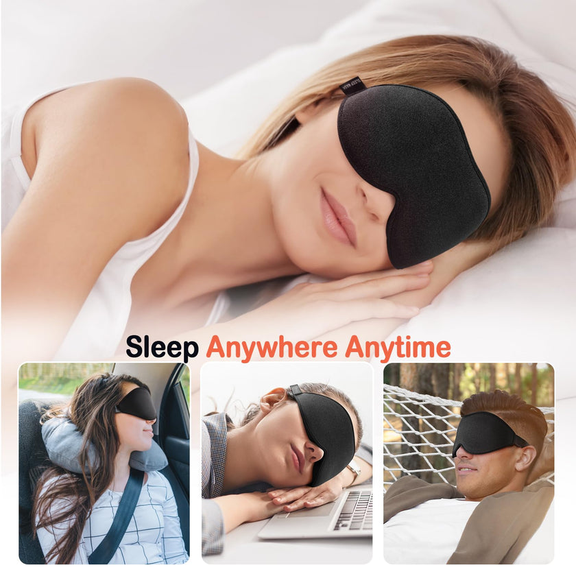 LitBear Sleep Mask for Side Sleeper Women Men, Eye Mask for Sleeping Light Blocking, 3D Contoured Cup Sleeping Mask, Soft Breathable Sleep Eye Mask with Adjustable Elastic Strap for Flight Nap 🍁 All In One Marketplace Canada