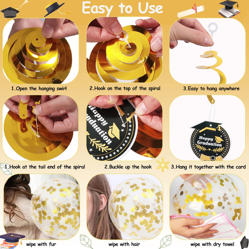 Graduation Decorations 2026, grad 2026 decorations with We Are So Proud of You Banner, Graduation Balloons, Congratulations Hanging Swirls for class of 2025 decorations 🍁 All In One Marketplace Canada